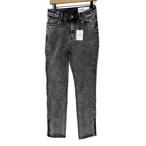 LNDN Landon Denim Acid Black Wash Ankle Zip Straight Leg Jeans NWT Size 29